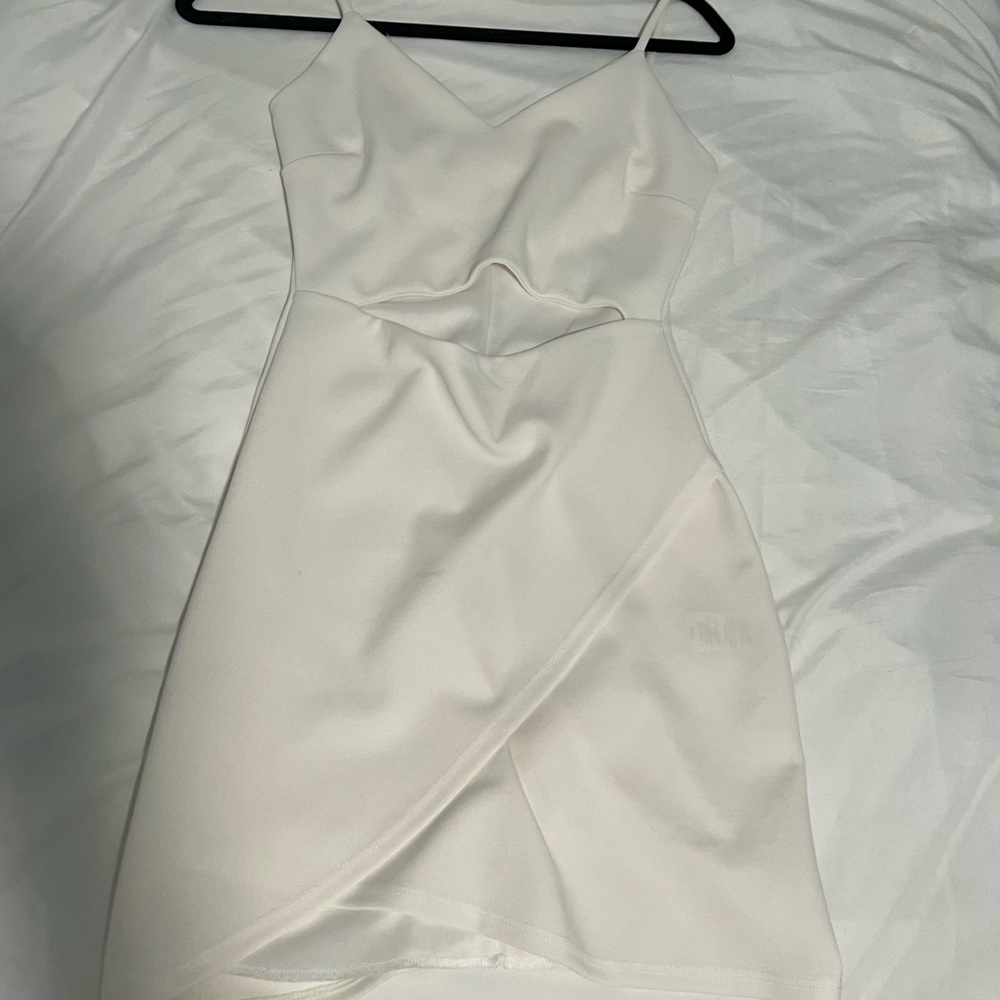 white cut-out mini dress size small